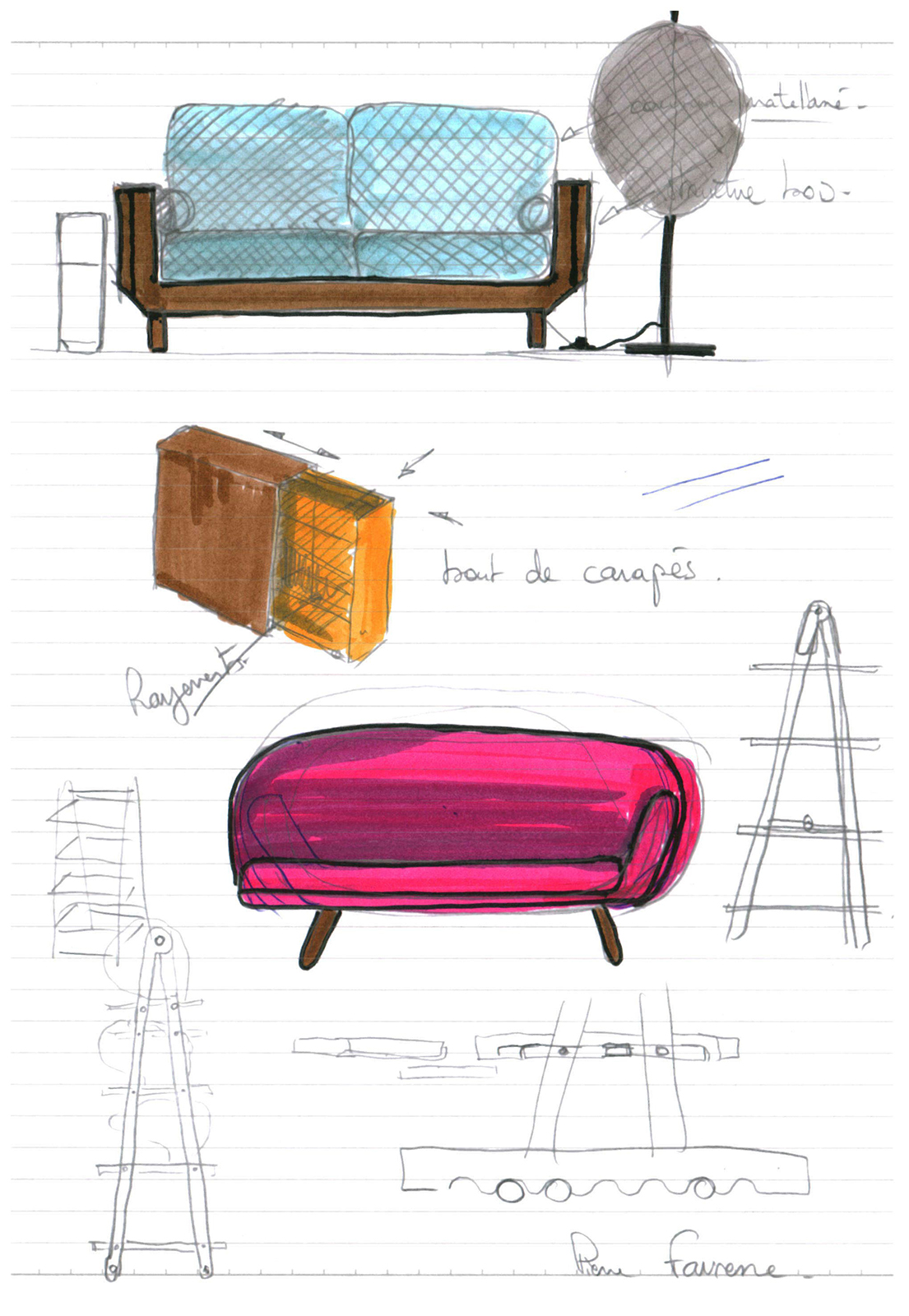 Pierre Favresse - Drawing - Work - Designer - Design - Preparatory sketch n°9