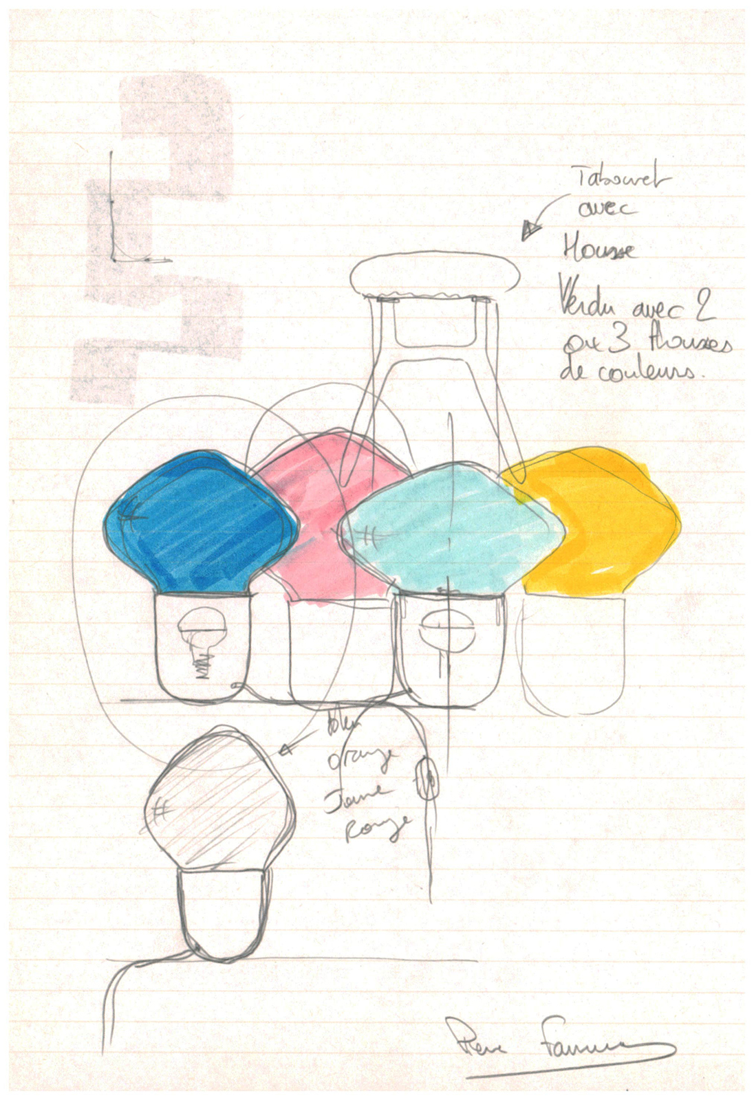 Pierre Favresse - Work - Drawing - Designer - Design - Preparatory sketch n°3